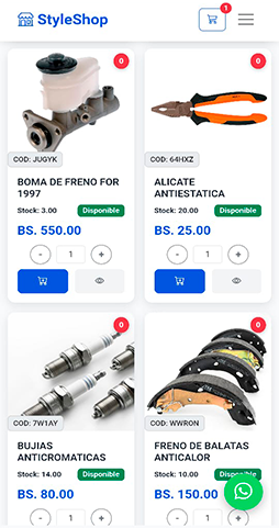 Catálogo de productos